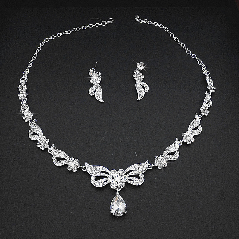 Bridal Necklace Suit Alloy Rhinestone Wedding Accessories