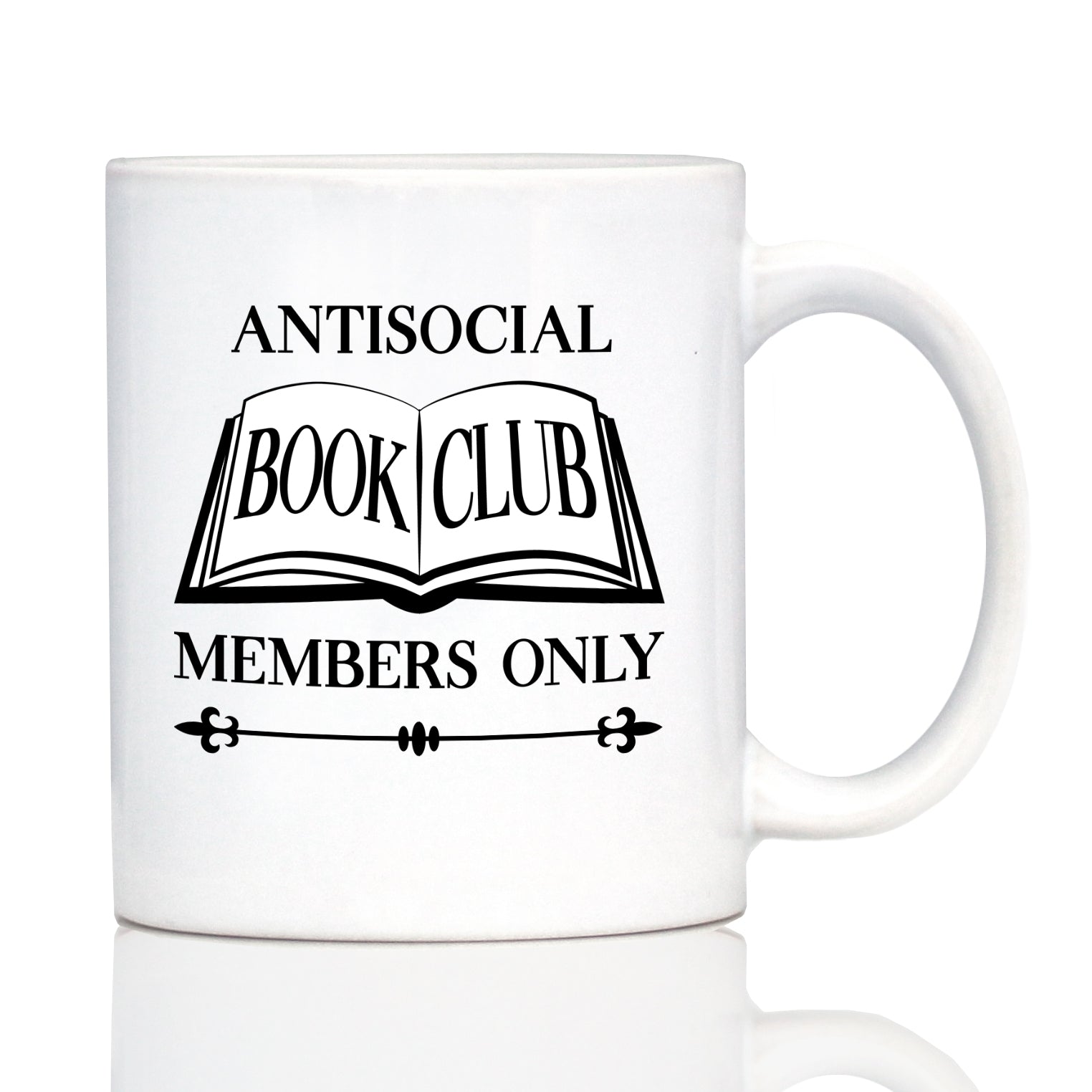 Antisocial Book Club Coffee Mug Funny Gifts for Introverts and Book Club White Ceramic Coffee Cup