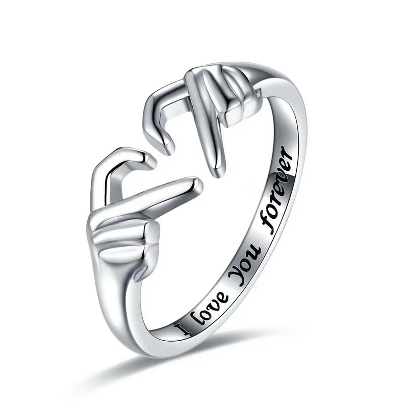 Cute Heart Hands Ring