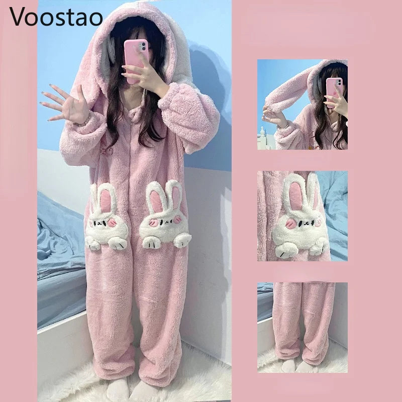 Kawaii Bunny Winter Onesie Pajama