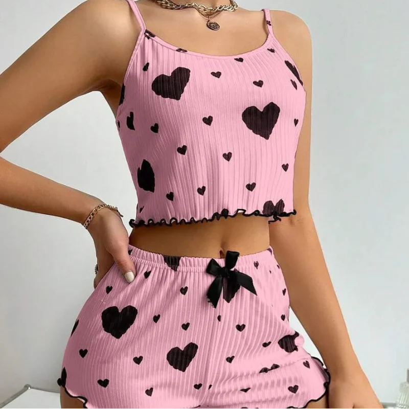 Sweet Heart Pajama Top & Shorts