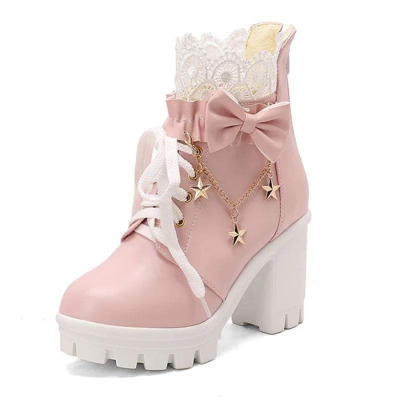 Pretty Pink Ankle Boots