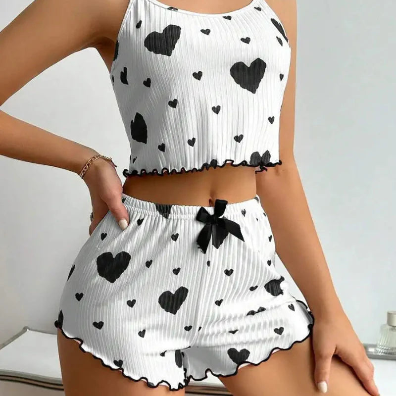 Sweet Heart Pajama Top & Shorts