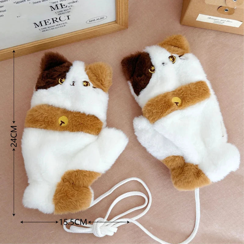 Kawaii Cat Scarf & Gloves