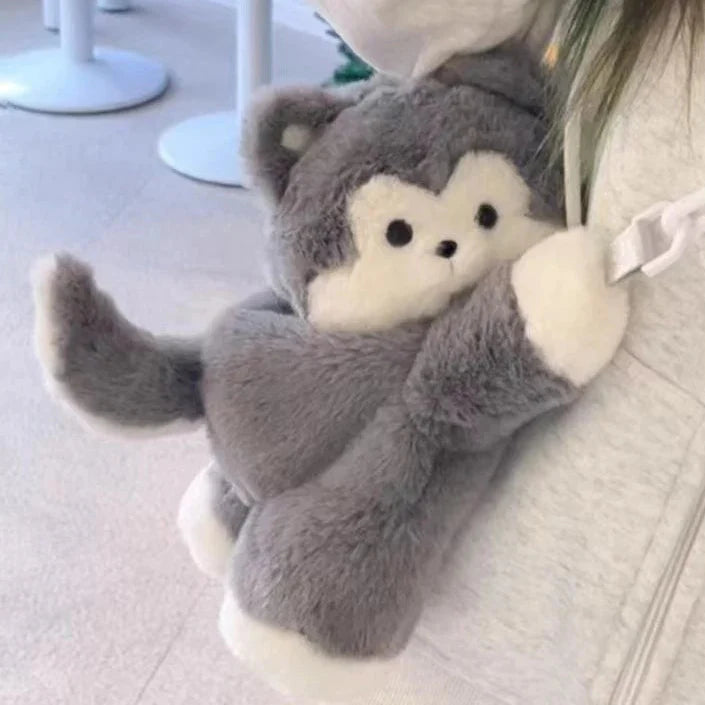 Plush Kitty & Puppy Crossbody Bags