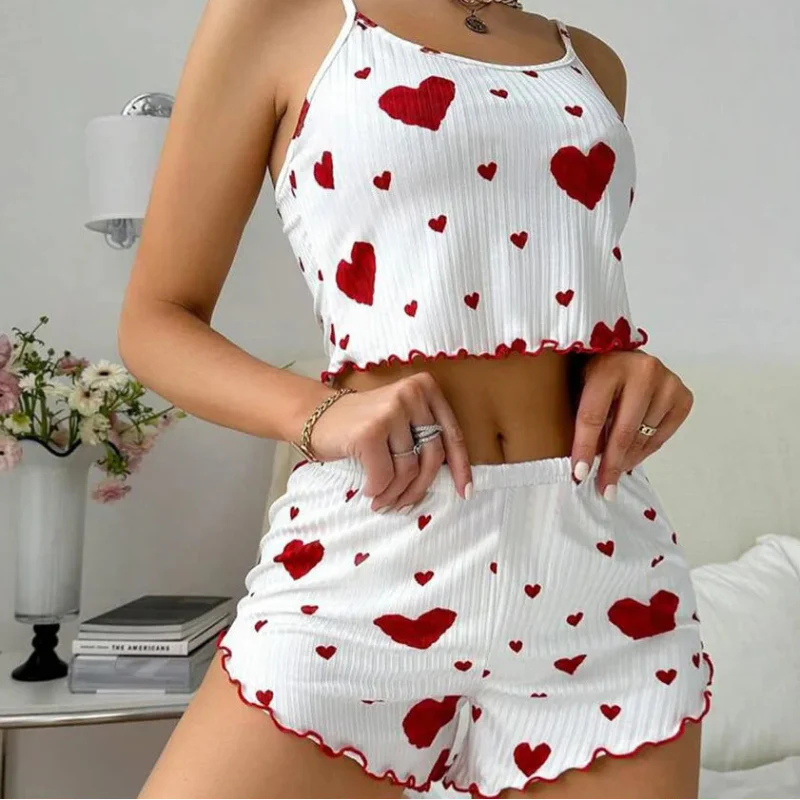 Sweet Heart Pajama Top & Shorts