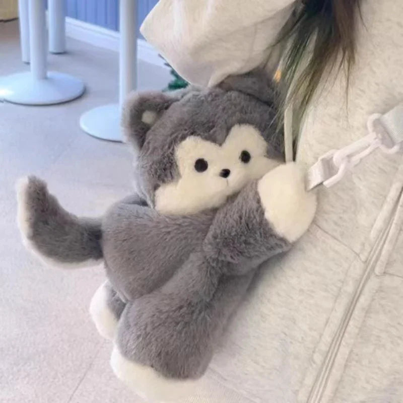 Plush Kitty & Puppy Crossbody Bags