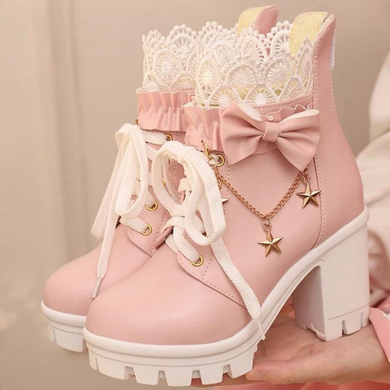 Pretty Pink Ankle Boots