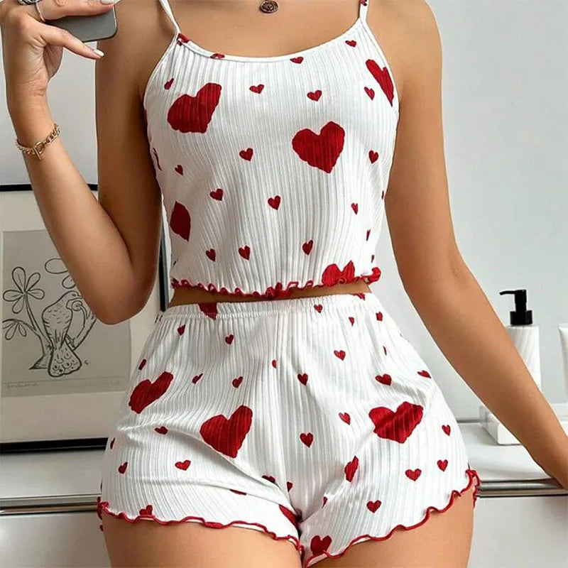 Sweet Heart Pajama Top & Shorts