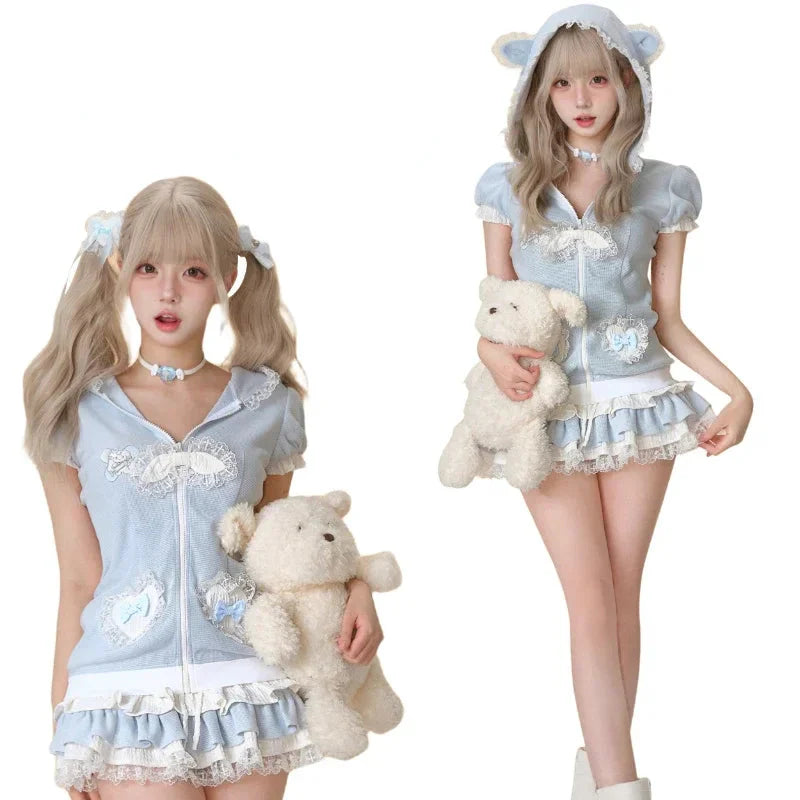 Kawaii Blue Bear Outfit