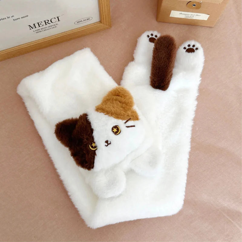 Kawaii Cat Scarf & Gloves