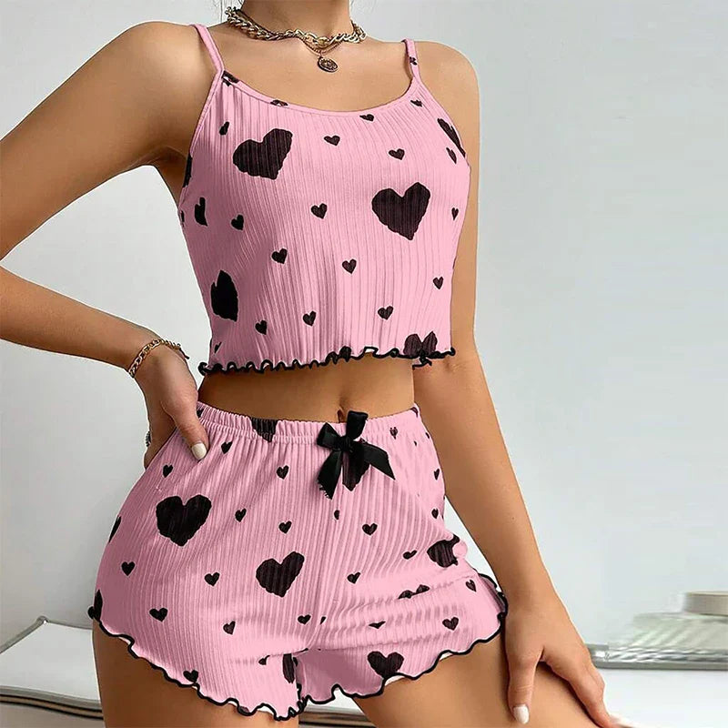 Sweet Heart Pajama Top & Shorts
