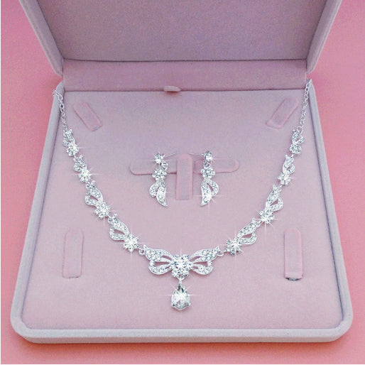 Bridal Necklace Suit Alloy Rhinestone Wedding Accessories
