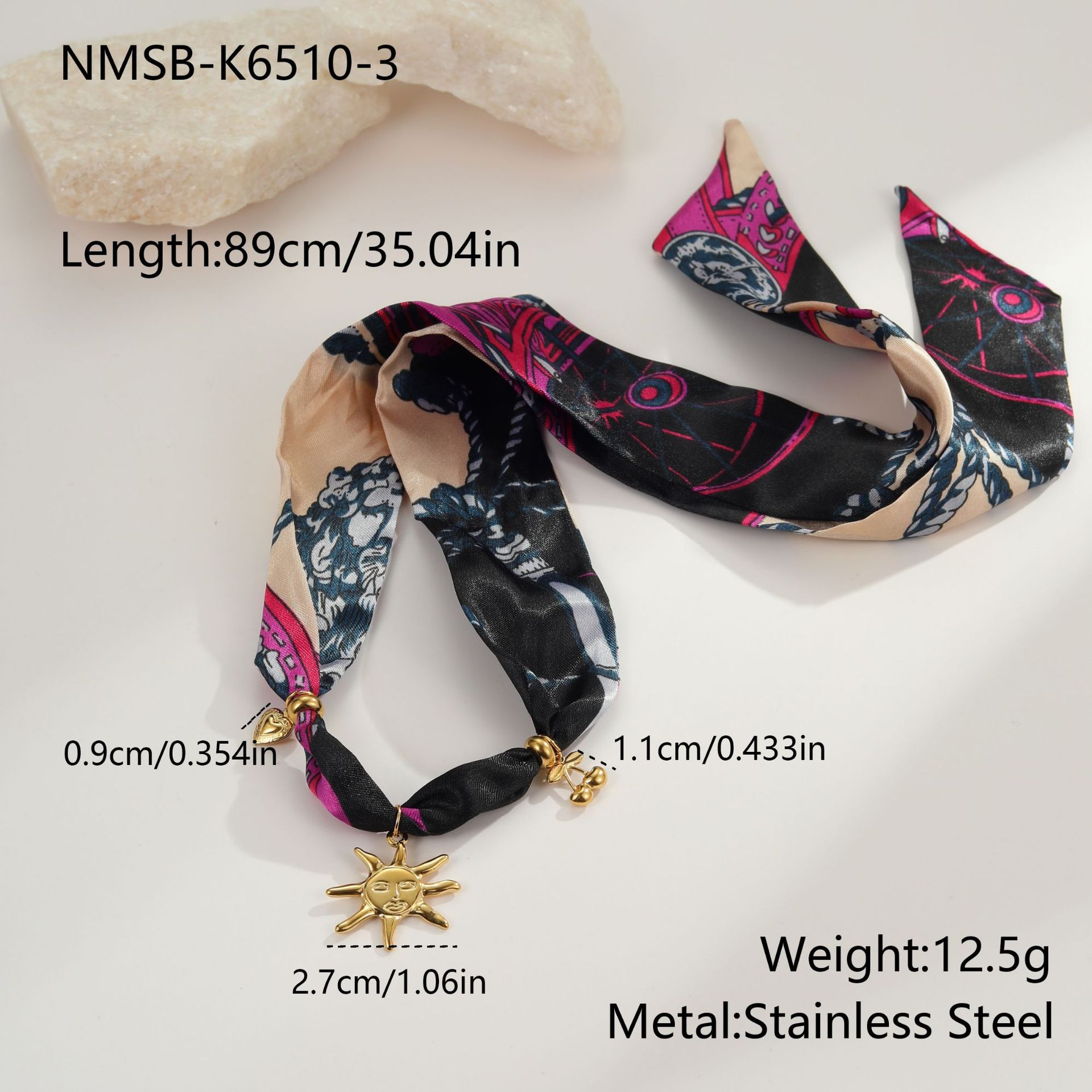 Autumn And Winter Scarf Series Sun Pendant Necklace High Sense