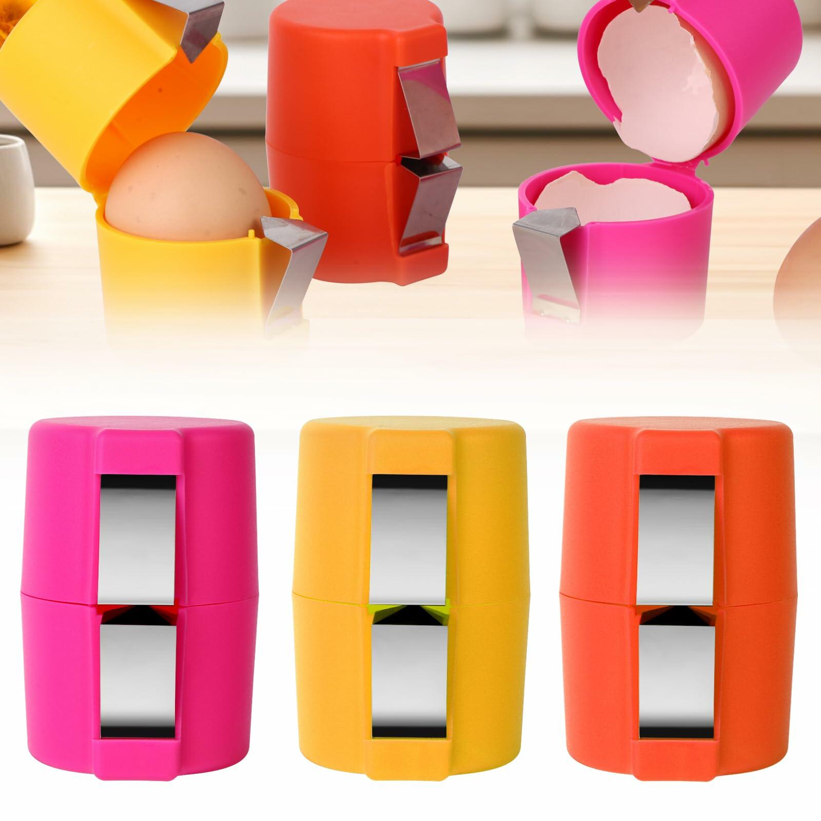 3PCS Stainless Steel Egg Cracker Tool Set Handheld Kitchen Opener Peeler