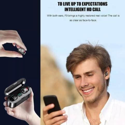 Generic Mini F9 TWS Bluetooth Earphones IPX5 Waterproof Touch Black