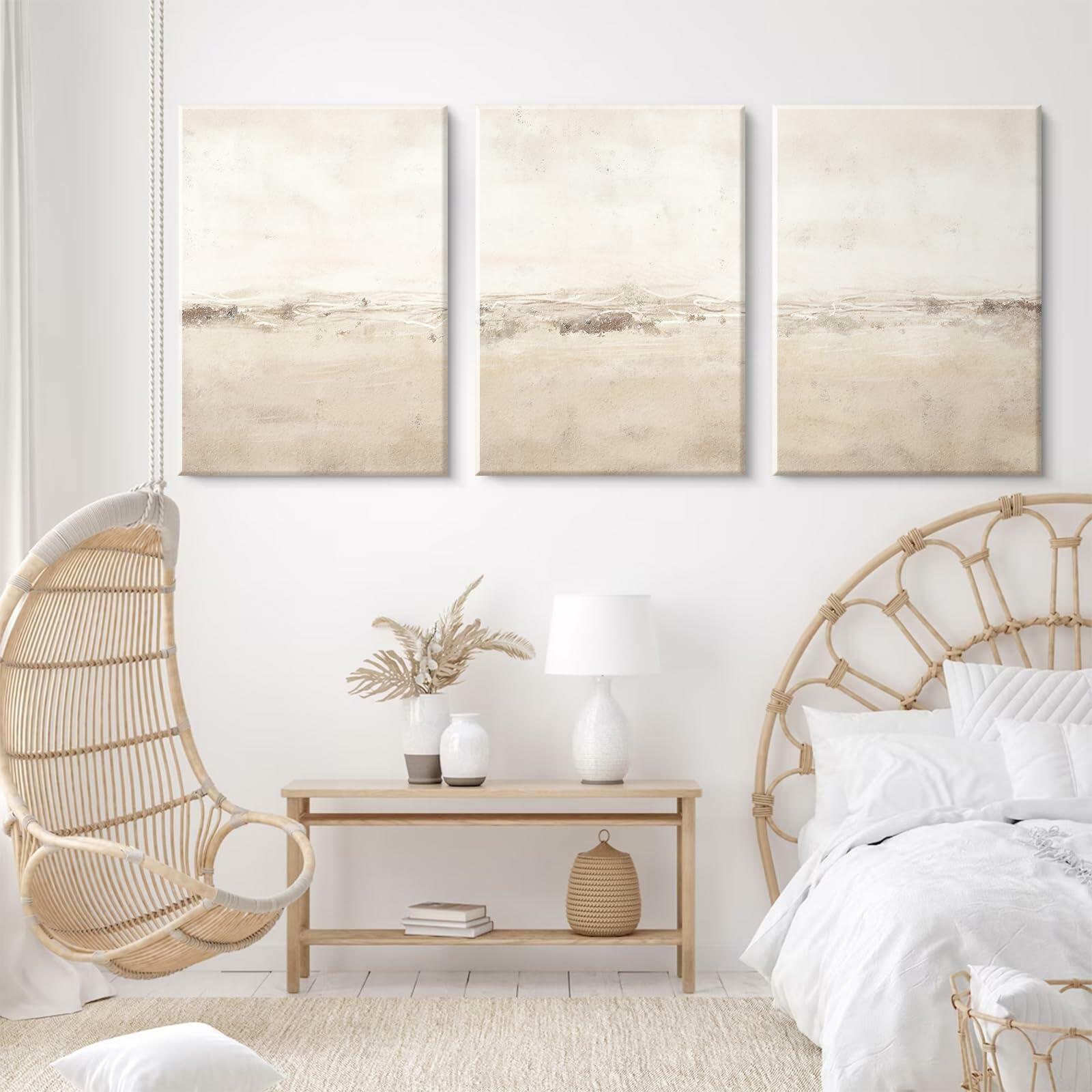 Baccone Mid Century Modern Wall Art Set of 3 Sage Green 12x16 Inch Canvas