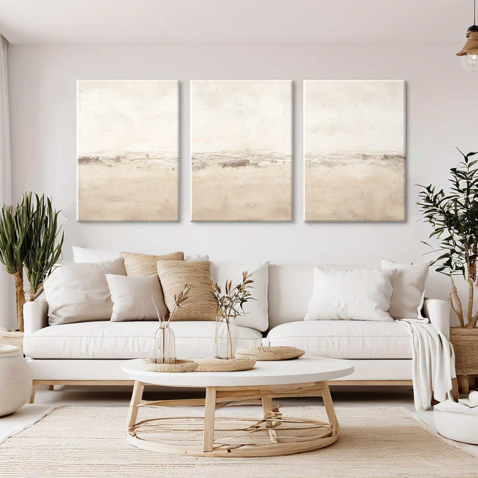 Baccone Mid Century Modern Wall Art Set of 3 Sage Green 12x16 Inch Canvas