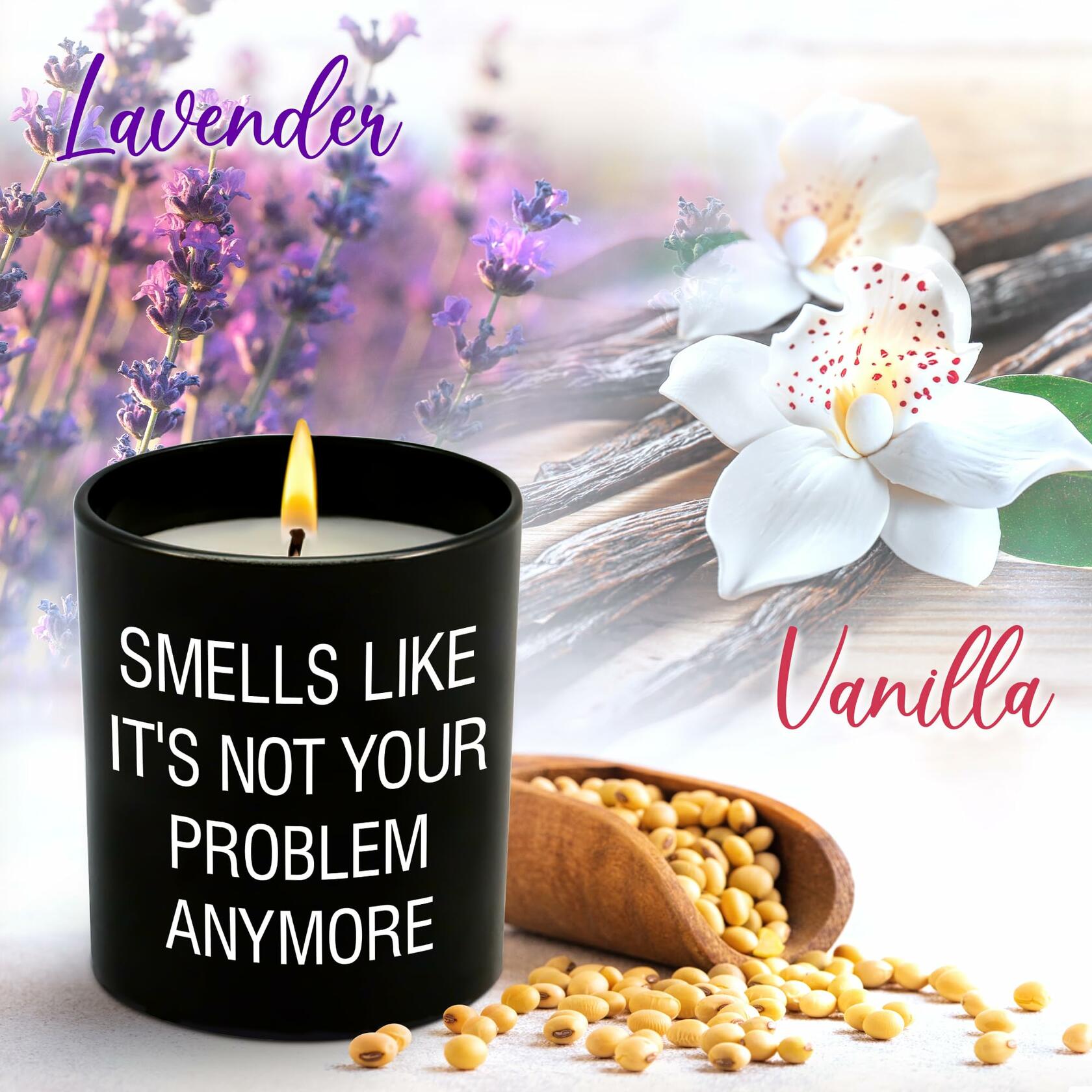 GAUDORA Vanilla Lavender Scented Soy Wax Candle 10oz Funny Retirement Gift