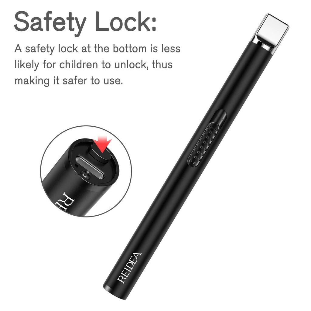 2PCS USB Rechargeable Arc Candle Lighter Windproof Flameless Black