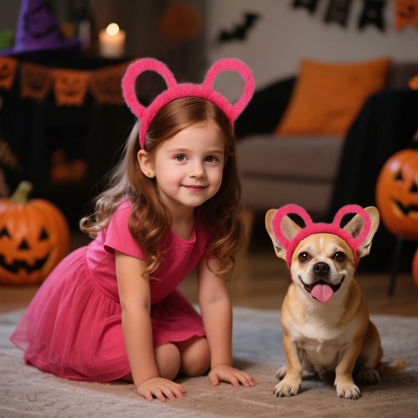 Yolyoo 3pcs Chipmunk Mouse Ears Headband Rose Red Standard Size