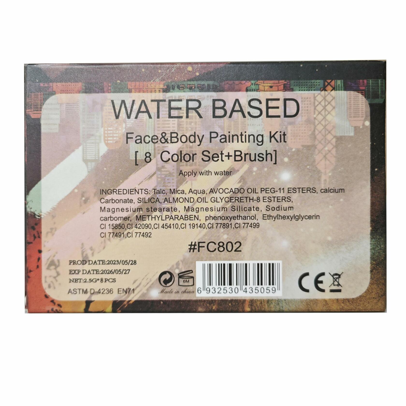 8 Neon UV Face & Body Paint Kit – Water-Based, Glow, Washable, Halloween