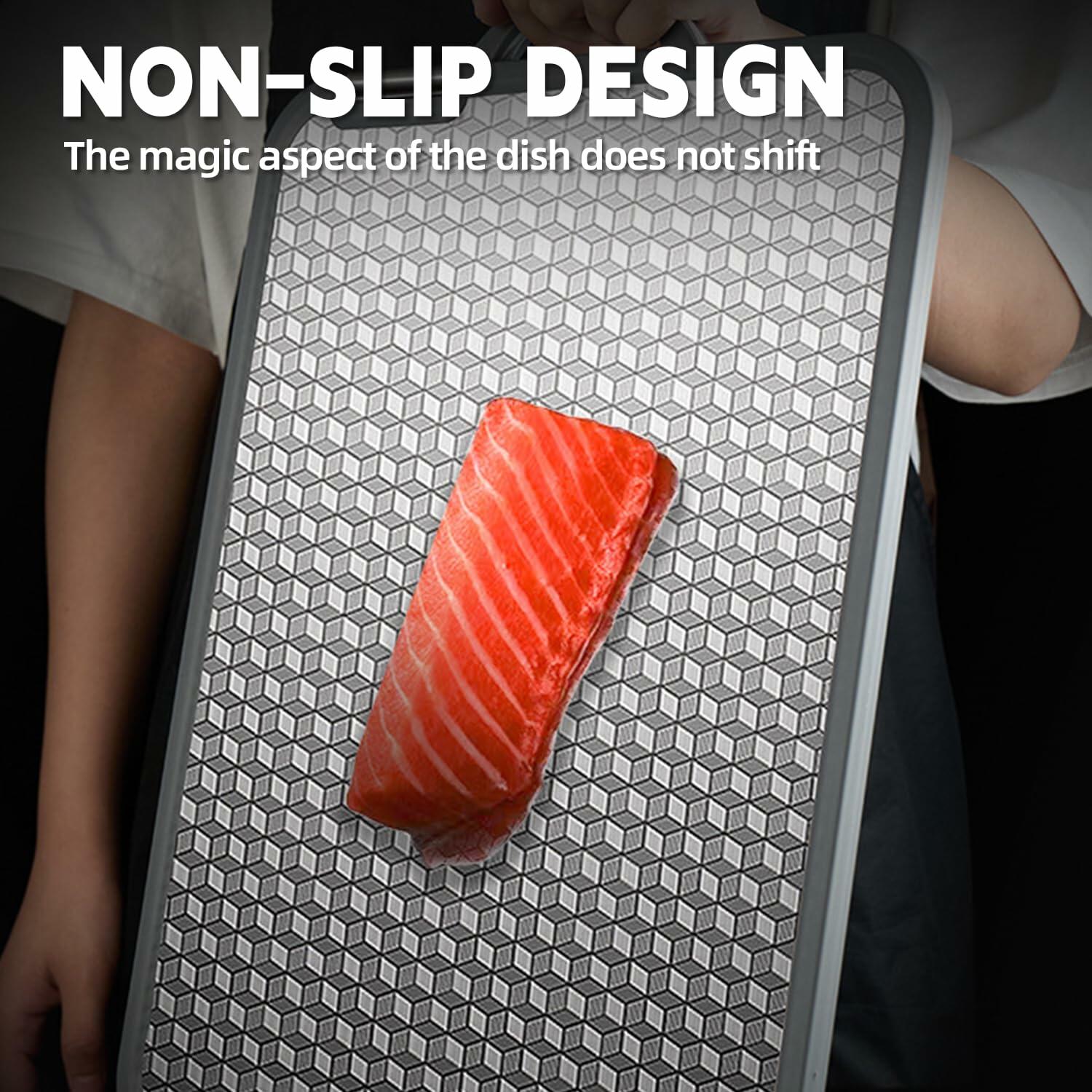 AOWBCGD Titanium Double Sided Stainless Steel Cutting Board 14x9.8