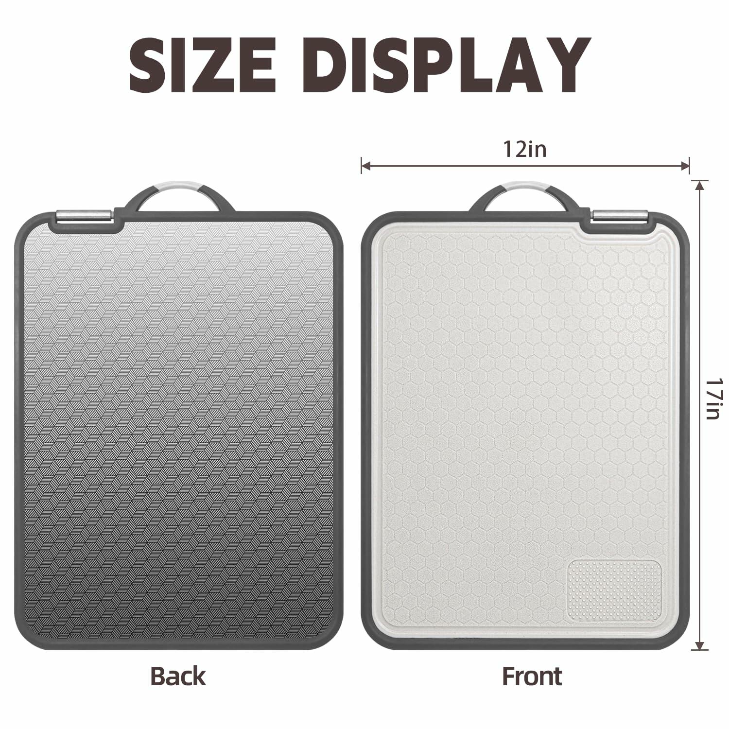 AOWBCGD Titanium Double Sided Stainless Steel Cutting Board 14x9.8